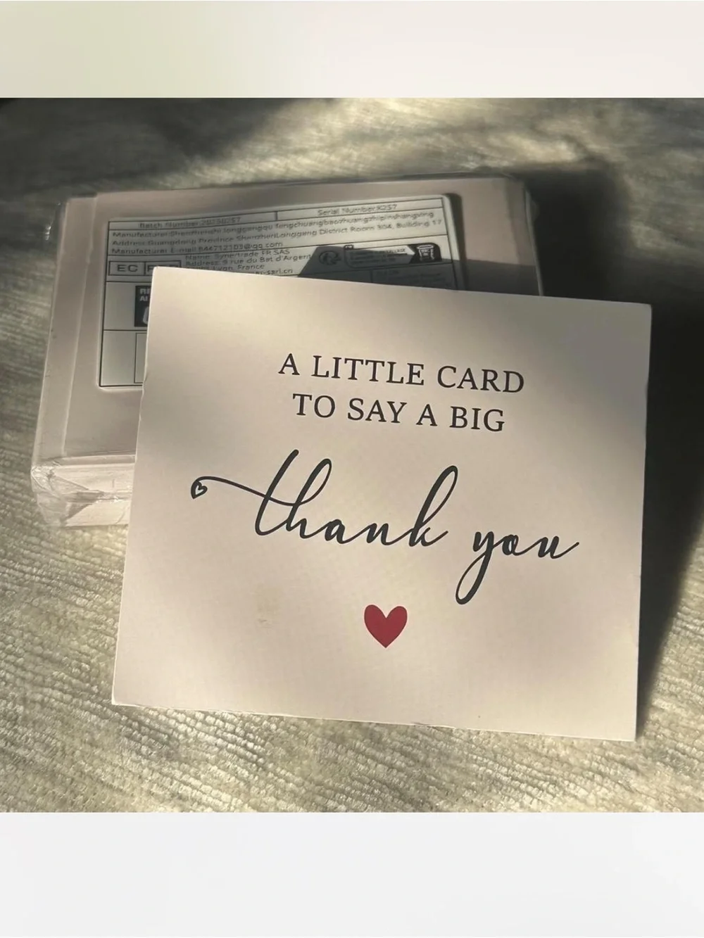 💜 NWT Square Little Card Big Thanks Small Heart Thank You Cards (50 Cards)